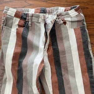 Striped bell bottom pants